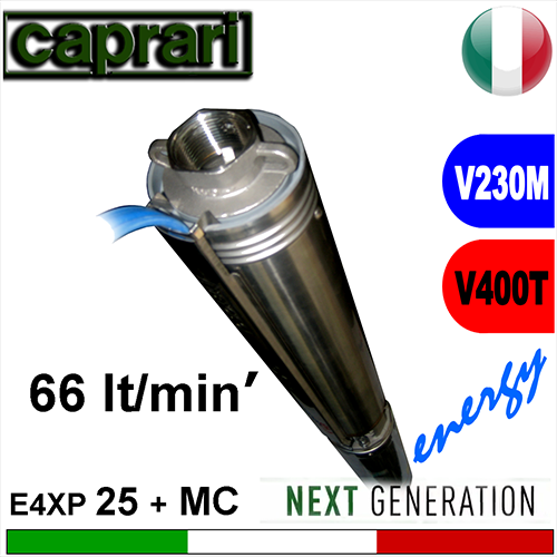 Caprari -Pompa electrică submersibilă completă E4XP25+MC....M-T