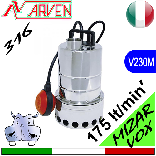 Arven Pompe electrice submersibile pentru drenaj MIZAR S construcție din oțel inoxidabil AISI316 3