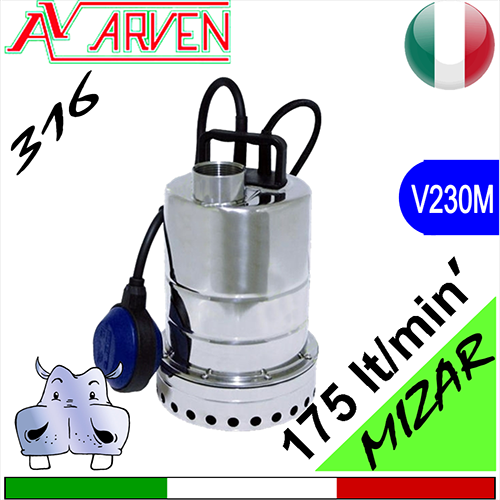 Arven Pompe electrice submersibile pentru drenaj MIZAR S construcție din oțel inoxidabil AISI316