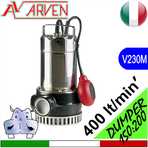 Arven Pompe electrice submersibile pentru drenaj ape clare și murdare DUMPER 150 200 300