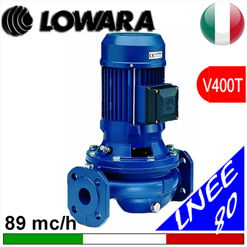 Elettropompa circolatore in-line Lowara LNEE flangiatura DN80 4 Poli - alimentazione trifase