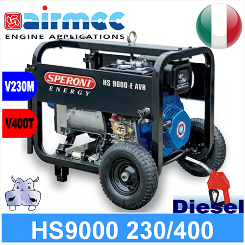 Generatore Gruppo Elettrogeno diesel HS9000 8KVA NSM -  monofase e monotrifase avviamento elettrico
