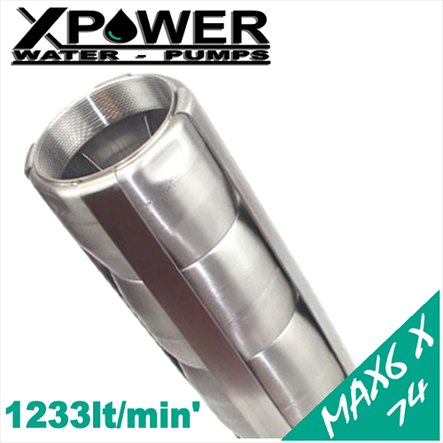 X-POWER - Parte idraulica sommersa integrale acciaio inox MAX 6X serie 74