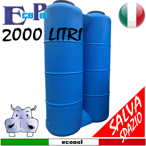 Serbatoi salvaspazio in polietilene per acqua potabile (ECOPOL) a sviluppo verticale - capienza 2000 litri