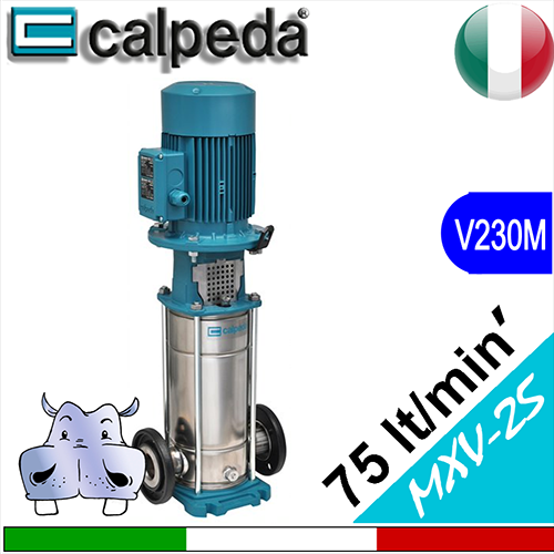 Calpeda Elettropompe multistadio verticali in-line MXV-M 25-3 Alimentazione elettrica monofase 230Vac