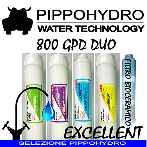Consumabili cartucce filtro ricambio annuale depuratore  XP EXCELLENT 800GPD DUO 2