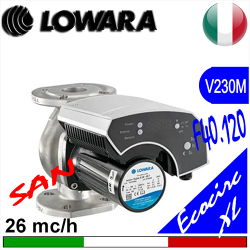 Circolatore elettronico Lowara EcocircXL N 40-120F, flangiato DN40, in acciaio inox (circolatori con prevalenza massima di 12 ml)