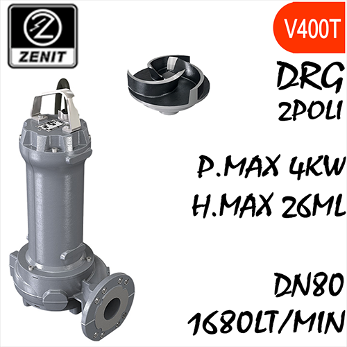 ZENIT - Sommersa  fognature serie Grey DRG mandata orizzontale DN80 alimentazione trifase 2