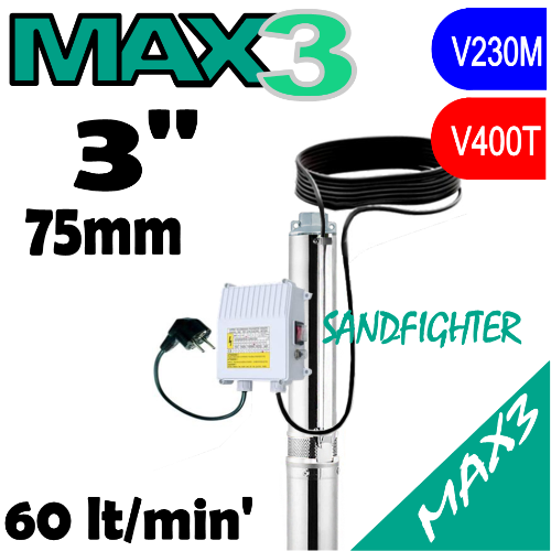 X-POWER - Pompa sommersa a ingombro ridotto MAX3 SANDFIGHTER