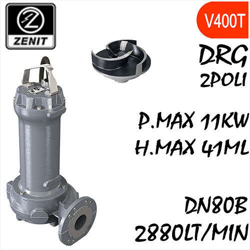 ZENIT - Sommersa  fognature serie Grey DRG mandata orizzontale DN80B alimentazione trifase 2