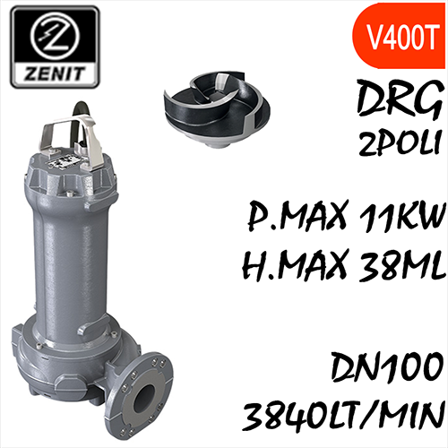 ZENIT - Sommersa  fognature serie Grey DRG mandata orizzontale DN100 alimentazione trifase 2
