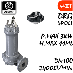 ZENIT - Sommersa  fognature serie Grey DRG mandata orizzontale DN100 4 poli alimentazione trifase
