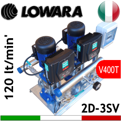 Gruppo booster twin pumps Lowara 2D SV20 3SVF  2 inverter a bordo con alimentazione trifase 3x400