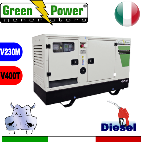 Generatore Gruppo Elettrogeno diesel GP33-N 30KVA Trifase - Silenziato  - avviamento elettrico