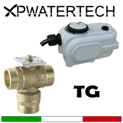 Elettrovalvole motorizzate di zona a 3 vie per acqua modello attuabile con funzionamento a valvola miscelatrice o distributrice, motorizzazioni  abbinabili 24vad - 24 Vdc - 230Vac