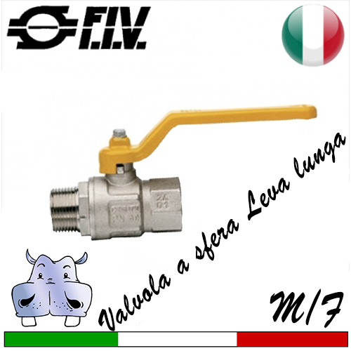 Supapă cu sferă mâner lung MF Fiv per gas HEAVY 3