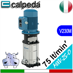 Calpeda Elettropompe multistadio verticali in-line MXV-M 25-3-O flangia ovale Alimentazione elettrica monofase 230Vac