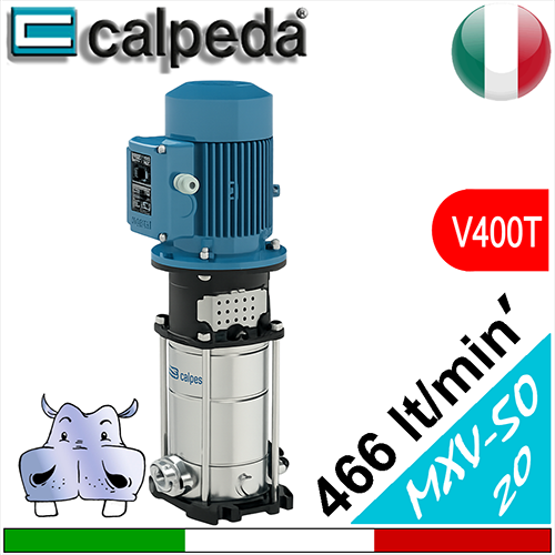 Calpeda Elettropompe multistadio verticali MXV 50-20-O flangia ovale Alimentazione elettrica trifase 400Vac
