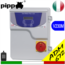 Tablou de pornire pentru pompa electrică LEVEL V230M, protecție amperometrică ADM 672 (612+DISPLAY) monofazat complet cu centrală cu sonde de nivel