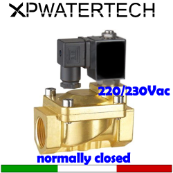 Elettrovalvole per acqua aria gasolio SERIE STANDARD versione NC normalmente CHIUSA alimentazione elettrica 220Vac