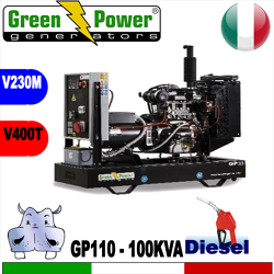 Generatore Gruppo Elettrogeno diesel GP110 - 100KVA Trifase - Aperto - avviamento elettrico