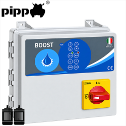 Quadro multiuso comando e protezione due elettropompe pompe sommerse BOOST V230M display interno