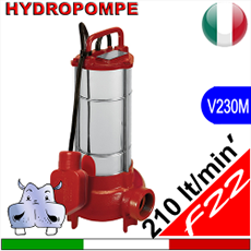 pompa a immersione 1cavallo 1,5 2 hp f22 per acque nere hydropompe vendita e assistenza su pippohydro