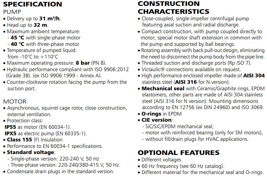 lowara price chiller water pumps