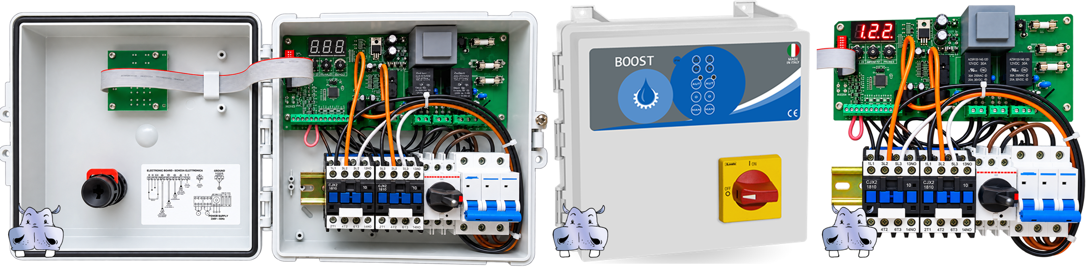 quadro elettrico per la gestione di due elettropompe fognatura pressurizzazione svuotamento funzionamento alternato o in contemporanea gestito da pressostati galleggianti sonde di livello